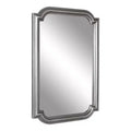 Kate and Laurel Kinsman Rectangle MDF Scallop Mirror, 24x36, Silver