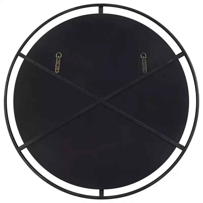 Miroir Mural Décoratif Rond Uttermost, Cadre en Fer Noir Satiné Moderne 34 Large pour Salle de Bain, Chambre à Coucher, Salon, Maison