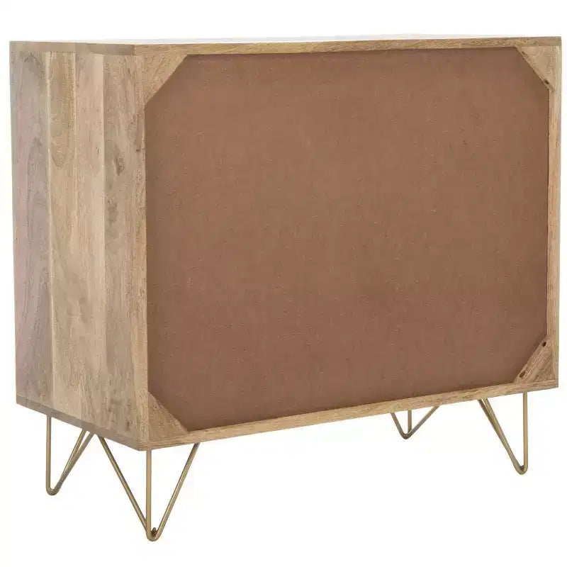 Commode 3 tiroirs Marigold - CHS9001 - Naturel/Laiton - Safavieh