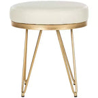 Jenine Round Bench - FOX6249 - Creme/Gold - Safavieh Couture