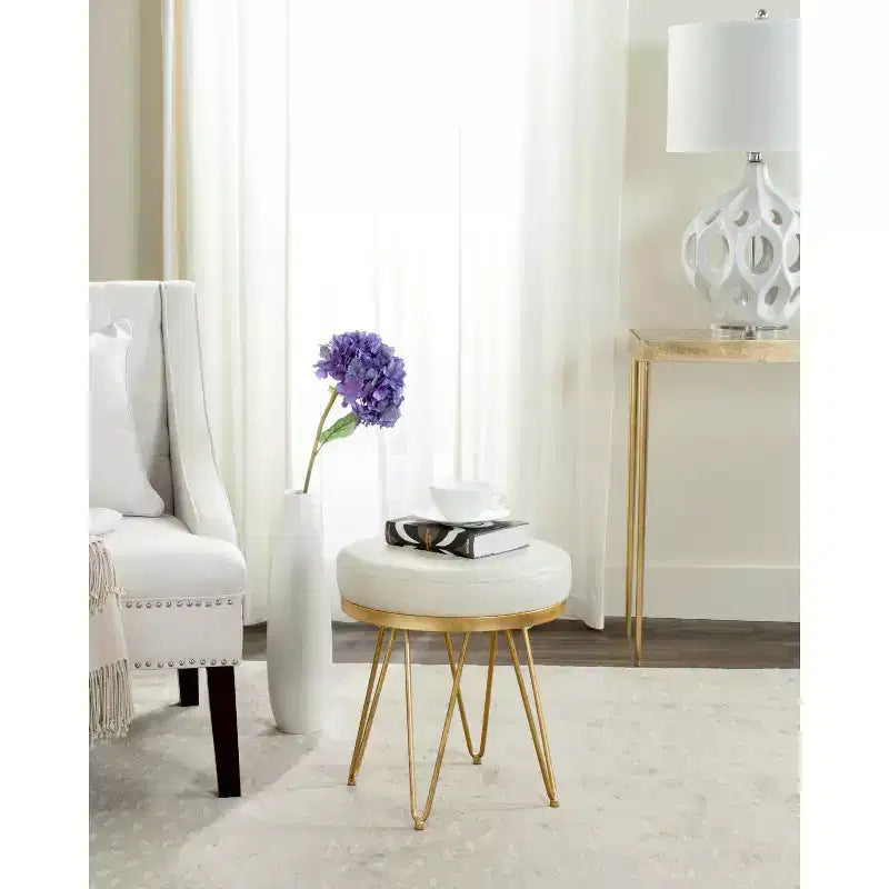 Banc rond Jenine - FOX6249 - Crème/Or - Safavieh Couture