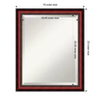 Miroir mural biseauté encadré en bois Amanti Art Rubino Cherry Scoop
