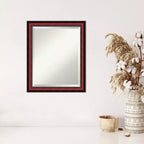 Miroir mural biseauté encadré en bois Amanti Art Rubino Cherry Scoop