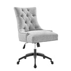 Fauteuil de bureau en tissu capitonné Regent noir - Modway