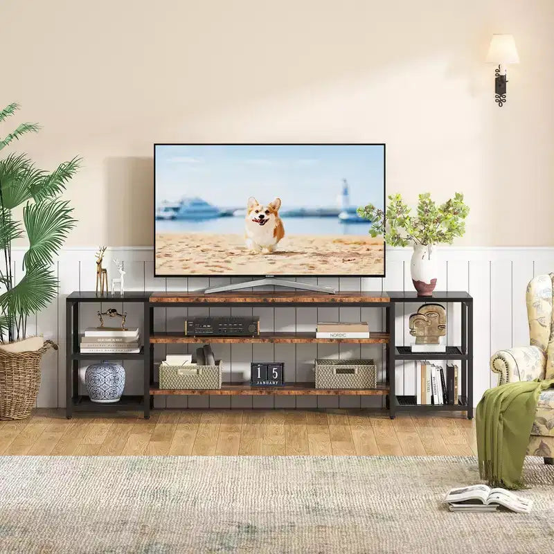 Meuble TV Tribesigns de 198 cm pour téléviseurs jusqu'à 85 pouces