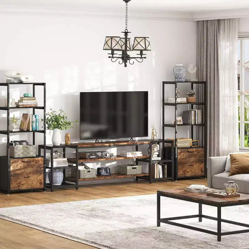 Meuble TV Tribesigns de 198 cm pour téléviseurs jusqu'à 85 pouces