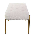 Banc d'appoint moderne capitonné blanc Uttermost Olivier de 125,73 cm de large