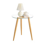 Table d'appoint Van Beuren ronde en verre, style moderne du milieu du siècle - Danya B.