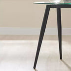 Table d'appoint Van Beuren ronde en verre, style moderne du milieu du siècle - Danya B.