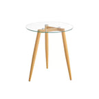 Van Beuren Round Mid-Century Modern Glass Top Side Table - Danya B.