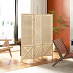 HOMCOM Séparateur de pièce de 1,43 m avec tableau perforé pour affichage intérieur, Naturel