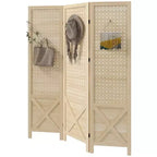 HOMCOM Séparateur de pièce de 1,43 m avec tableau perforé pour affichage intérieur, Naturel