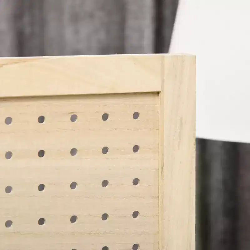 HOMCOM Séparateur de pièce de 1,43 m avec tableau perforé pour affichage intérieur, Naturel