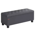 SONGMICS Storage Ottoman, Storage Bench, Tufted Entryway Bedroom Bench, 17.7 x 46.5 x 17.7 Inches