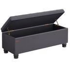 SONGMICS Pouf de rangement, Banc de rangement, Banc capitonné pour entrée ou chambre, 45 x 118 x 45 cm