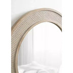 Miroir rond en bois Kate et Laurel Cannondale, diamètre 28, naturel