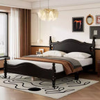 Full/Queen Size Wood Platform Bed Frame, Retro Style Platform Bed - ModernLuxe