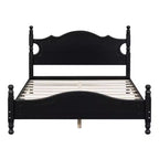 Cadre de lit plateforme en bois double/grand lit, lit plateforme de style rétro - ModernLuxe