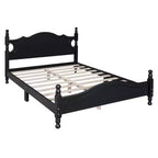 Cadre de lit plateforme en bois double/grand lit, lit plateforme de style rétro - ModernLuxe