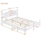 Cadre de lit plateforme en bois double/grand lit, lit plateforme de style rétro - ModernLuxe
