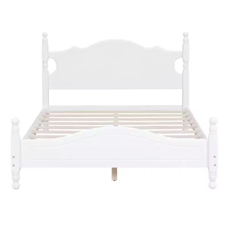 Cadre de lit plateforme en bois double/grand lit, lit plateforme de style rétro - ModernLuxe
