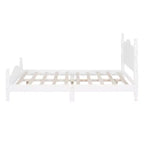 Cadre de lit plateforme en bois double/grand lit, lit plateforme de style rétro - ModernLuxe
