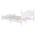 Cadre de lit plateforme en bois double/grand lit, lit plateforme de style rétro - ModernLuxe