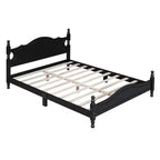 Cadre de lit plateforme en bois double/grand lit, lit plateforme de style rétro - ModernLuxe