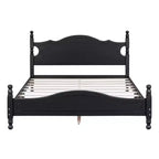 Cadre de lit plateforme en bois double/grand lit, lit plateforme de style rétro - ModernLuxe