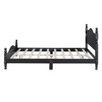 Cadre de lit plateforme en bois double/grand lit, lit plateforme de style rétro - ModernLuxe