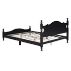 Cadre de lit plateforme en bois double/grand lit, lit plateforme de style rétro - ModernLuxe