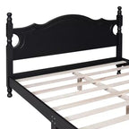 Cadre de lit plateforme en bois double/grand lit, lit plateforme de style rétro - ModernLuxe