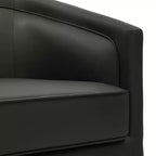 Fauteuil à dossier en tonneau commercial de style club Flash Furniture Dean avec base pivotante en métal à 360 degrés et accoudoirs inclinés