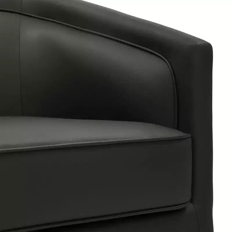 Fauteuil à dossier en tonneau commercial de style club Flash Furniture Dean avec base pivotante en métal à 360 degrés et accoudoirs inclinés