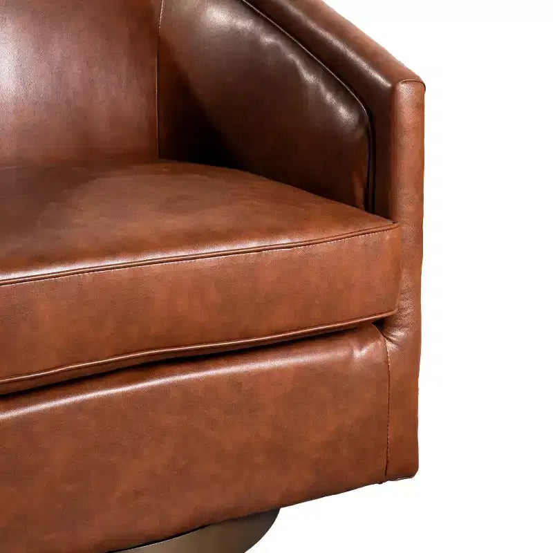 Fauteuil à dossier en tonneau commercial de style club Flash Furniture Dean avec base pivotante en métal à 360 degrés et accoudoirs inclinés