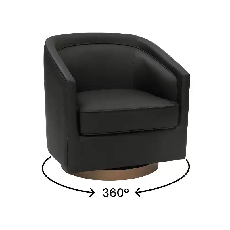 Fauteuil à dossier en tonneau commercial de style club Flash Furniture Dean avec base pivotante en métal à 360 degrés et accoudoirs inclinés