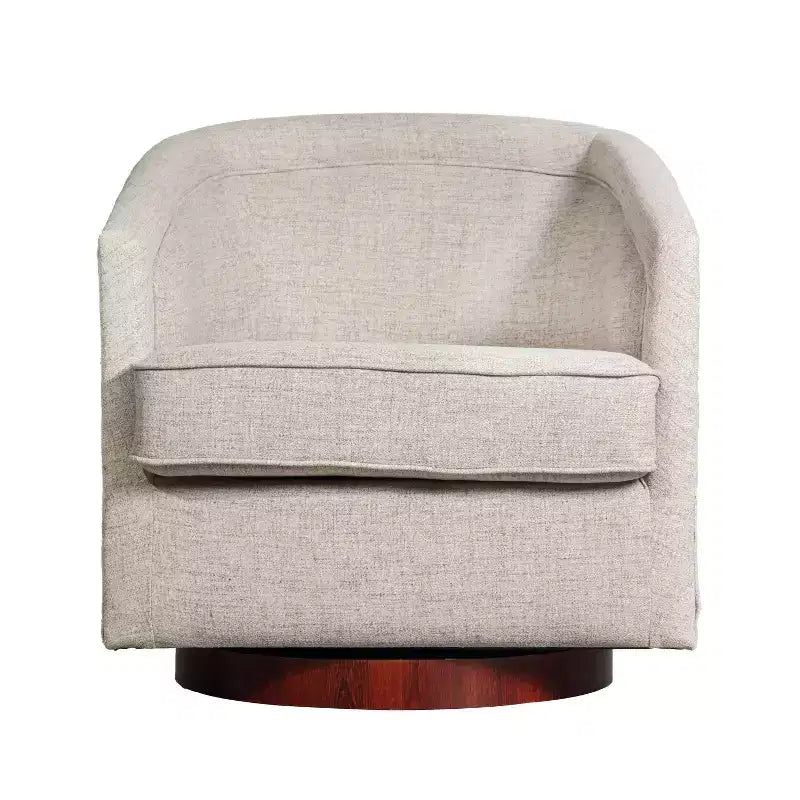 Fauteuil à dossier en tonneau commercial de style club Flash Furniture Dean avec base pivotante en métal à 360 degrés et accoudoirs inclinés