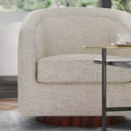 Fauteuil à dossier en tonneau commercial de style club Flash Furniture Dean avec base pivotante en métal à 360 degrés et accoudoirs inclinés