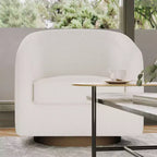 Fauteuil à dossier en tonneau commercial de style club Flash Furniture Dean avec base pivotante en métal à 360 degrés et accoudoirs inclinés