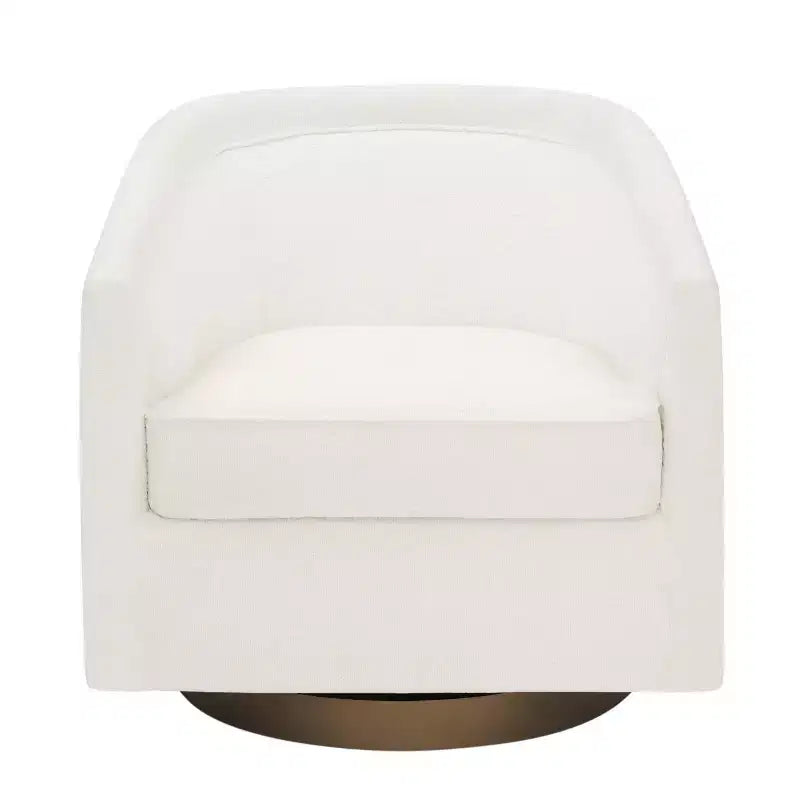 Fauteuil à dossier en tonneau commercial de style club Flash Furniture Dean avec base pivotante en métal à 360 degrés et accoudoirs inclinés