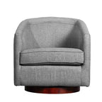 Fauteuil à dossier en tonneau commercial de style club Flash Furniture Dean avec base pivotante en métal à 360 degrés et accoudoirs inclinés