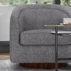 Fauteuil à dossier en tonneau commercial de style club Flash Furniture Dean avec base pivotante en métal à 360 degrés et accoudoirs inclinés