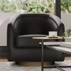 Fauteuil à dossier en tonneau commercial de style club Flash Furniture Dean avec base pivotante en métal à 360 degrés et accoudoirs inclinés