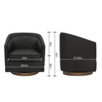 Fauteuil à dossier en tonneau commercial de style club Flash Furniture Dean avec base pivotante en métal à 360 degrés et accoudoirs inclinés