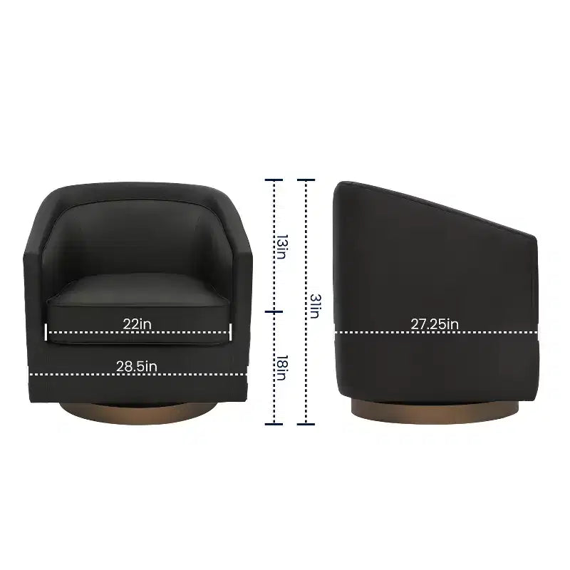 Fauteuil à dossier en tonneau commercial de style club Flash Furniture Dean avec base pivotante en métal à 360 degrés et accoudoirs inclinés