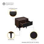 Ensemble Table d'appoint et Table Basse Nervurées Duane - Manhattan Comfort