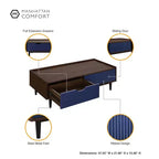 Ensemble Table d'appoint et Table Basse Nervurées Duane - Manhattan Comfort