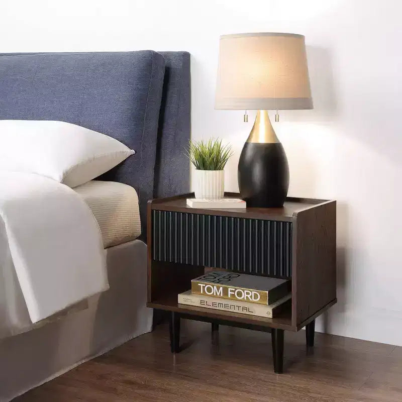 Ensemble Table d'appoint et Table Basse Nervurées Duane - Manhattan Comfort