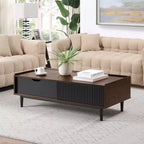 Ensemble Table d'appoint et Table Basse Nervurées Duane - Manhattan Comfort