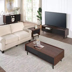Ensemble Table d'appoint et Table Basse Nervurées Duane - Manhattan Comfort